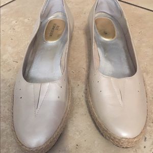 Ros Hommerson pearl colored espadrilles